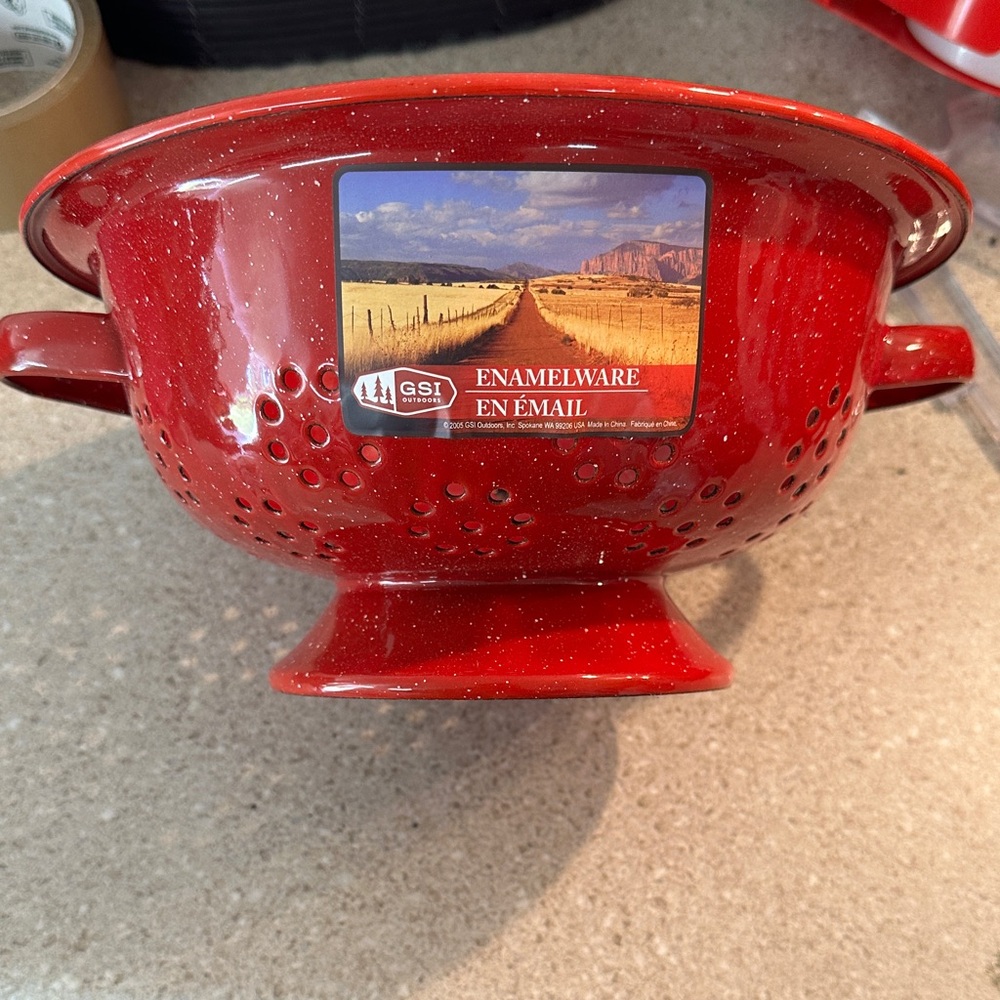 Vibrant Red Kitchen Colander - Picture 2 of 4